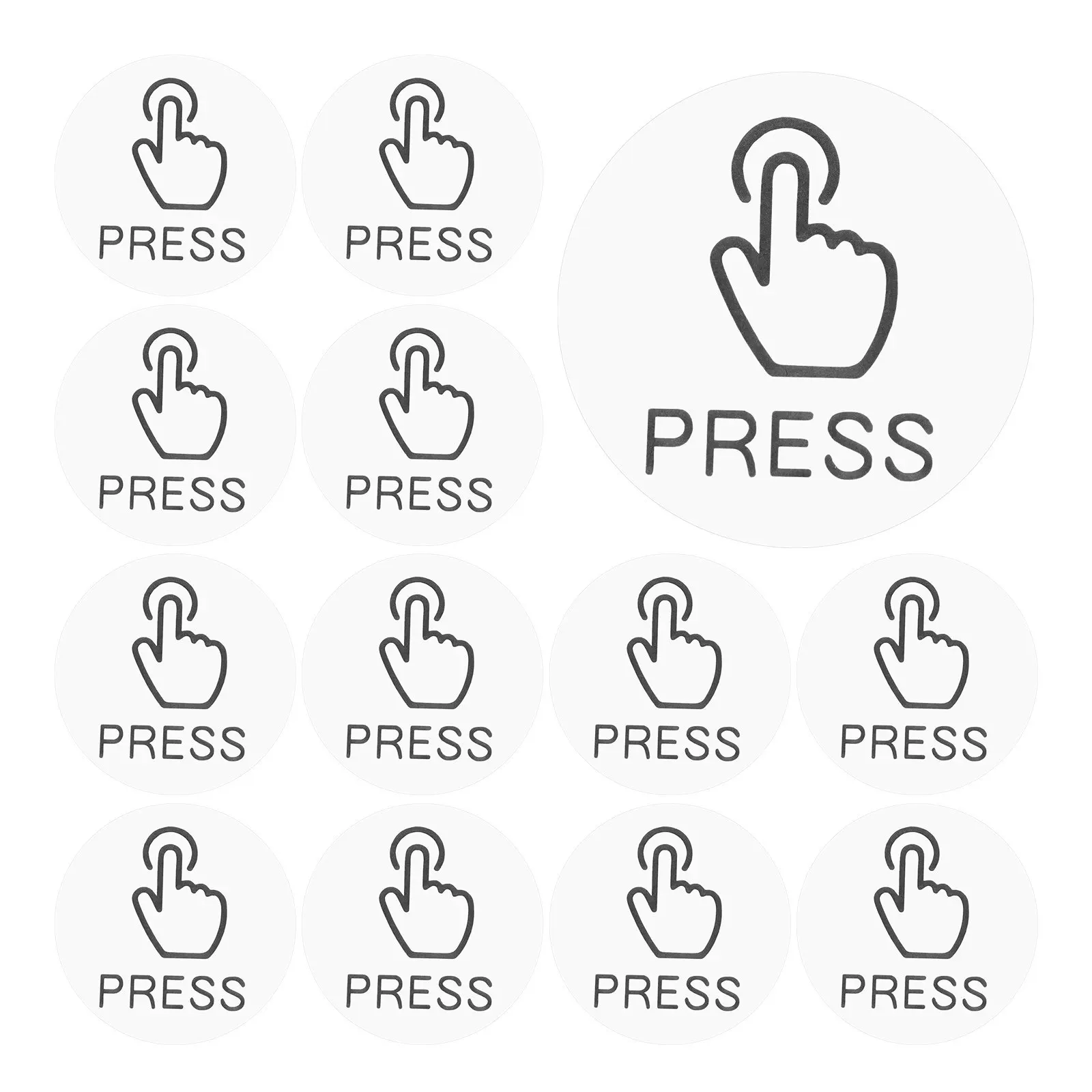 

24 шт. самоклеящиеся наклейки-стикеры из ПВХ для кнопок выключателей дверей, этикетки-напоминания для офиса и дома, декоративные наклейки-знаки для дверных выключателей