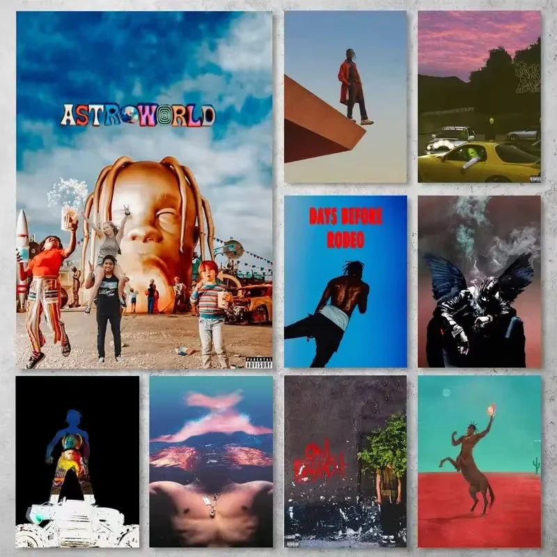 Travis Scott Rapper JACKBOYS POSTER Poster Prints Wall Pictures Living Room Home Decoration