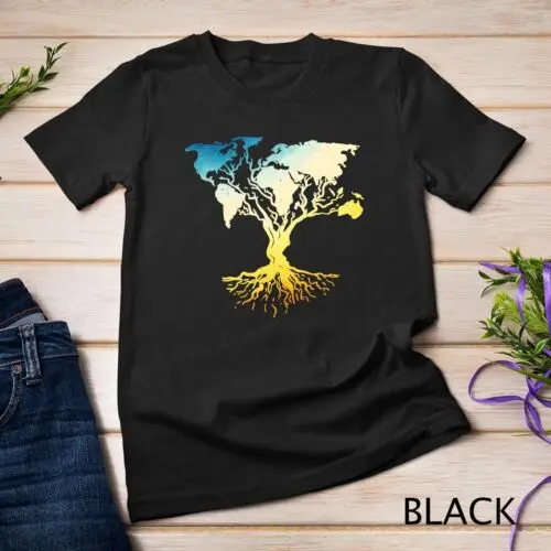 Earth Day Shirt Cute World Map Tree Pro Environment Plant Unisex T-shirt