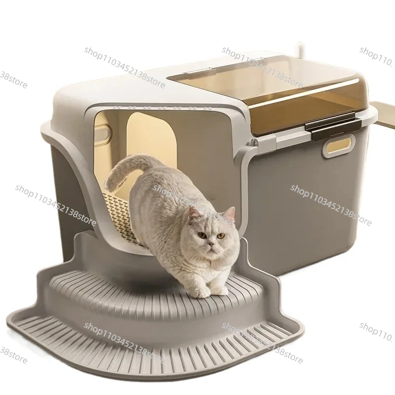 

Corridor Cat Litter Box Fully Enclosed Oversized Anti-splash Deodorant Deodorant Flip Cover and Raised Cat Toilet