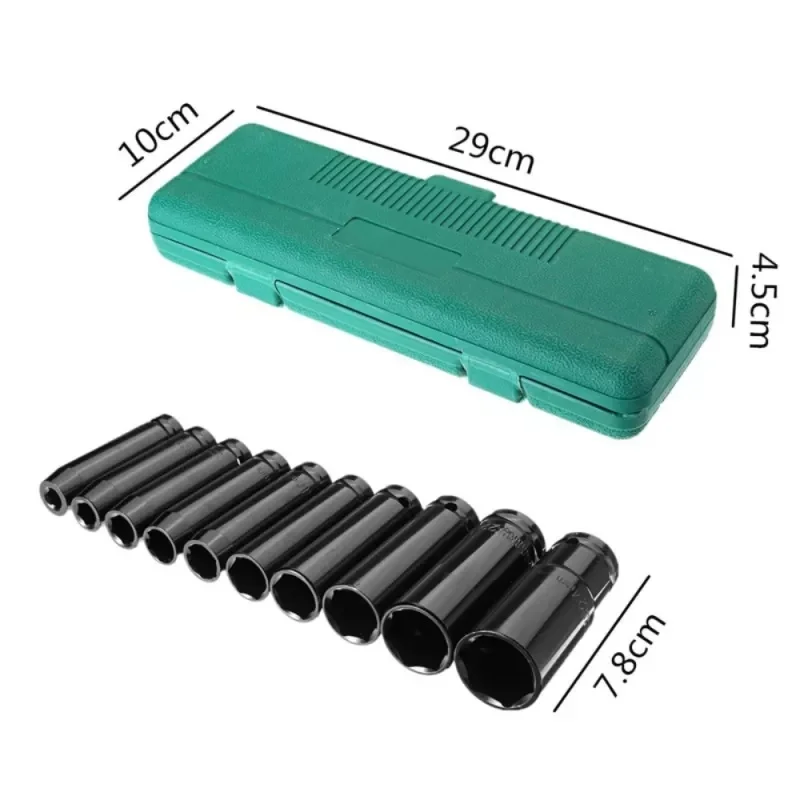 1/2 inch Drive Deep Impact Socket Set Heavy Metric Garage Tool For Wrench Adapter Hand Tool Set