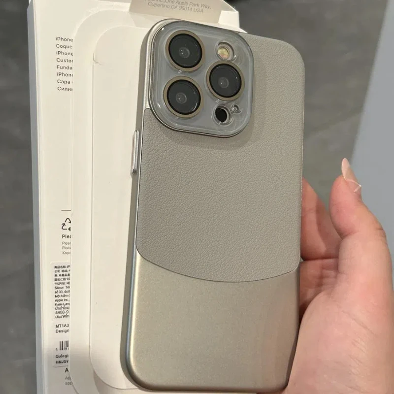

Light Luxury High-end Splicing Leather All Inclusive Anti-wear Anti Drop Phone Case Suitable for IPhone16 15 14 13 12 11 Pro Max