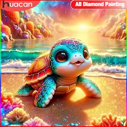 HUACAN Diamond Embroidery Turtle Picture Rhinestones Animal Mosaic New Arrival Painting Cross Stitch 5D DIY Wall Decor
