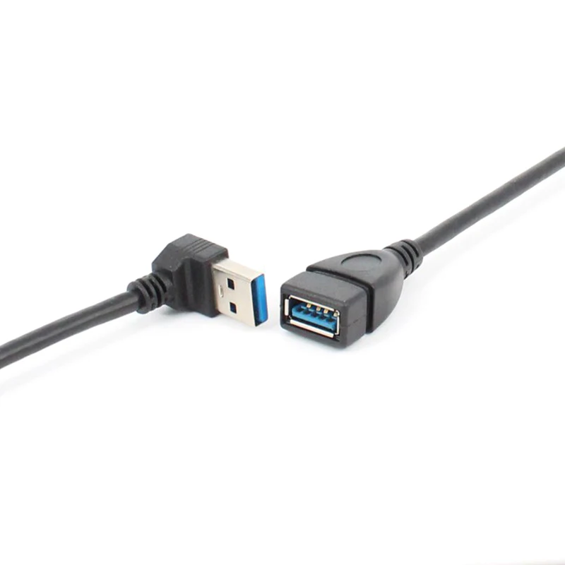 Cabo de Extensão USB 3.0, 90 Graus Acima Para Baixo, Esquerda, Direita, Macho para Fêmea, Super Velocidade, 5Gbps, USB Data Sync, Cabos de