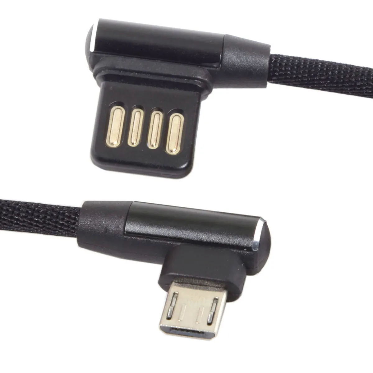 CYDZ Micro USB 5Pin/USB-C 3.1 Type-C to Left Right Angled 90 Degree USB 2.0 Data Cable with Sleeve for Tablet & Phone 15cm