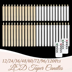 12-120Pcs LED Candle Taper Candles Decorative Candles for Wedding Decoration Flameless Candle Light Floating Candles for Holiday