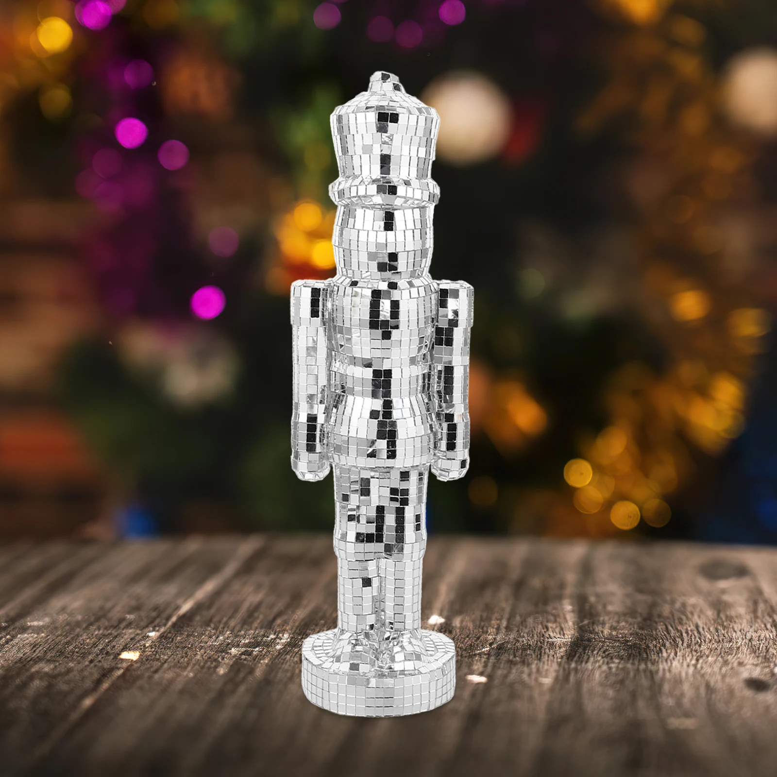 

34Cm Exquisite Glass Nutcracker Ornament Festive Home Decor Xmas Table Centerpiece Decorative Figure for Living Room