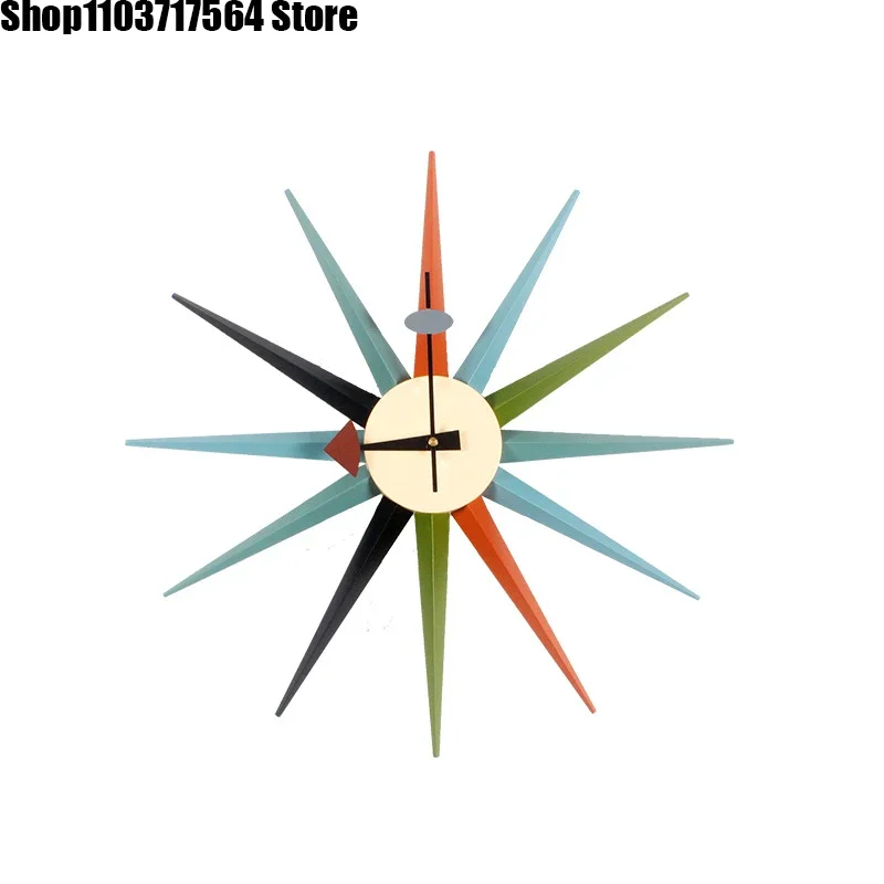 

Nordic decorations Sun clock Study Creative home accessories Wall clock living room Color hands light wall clock