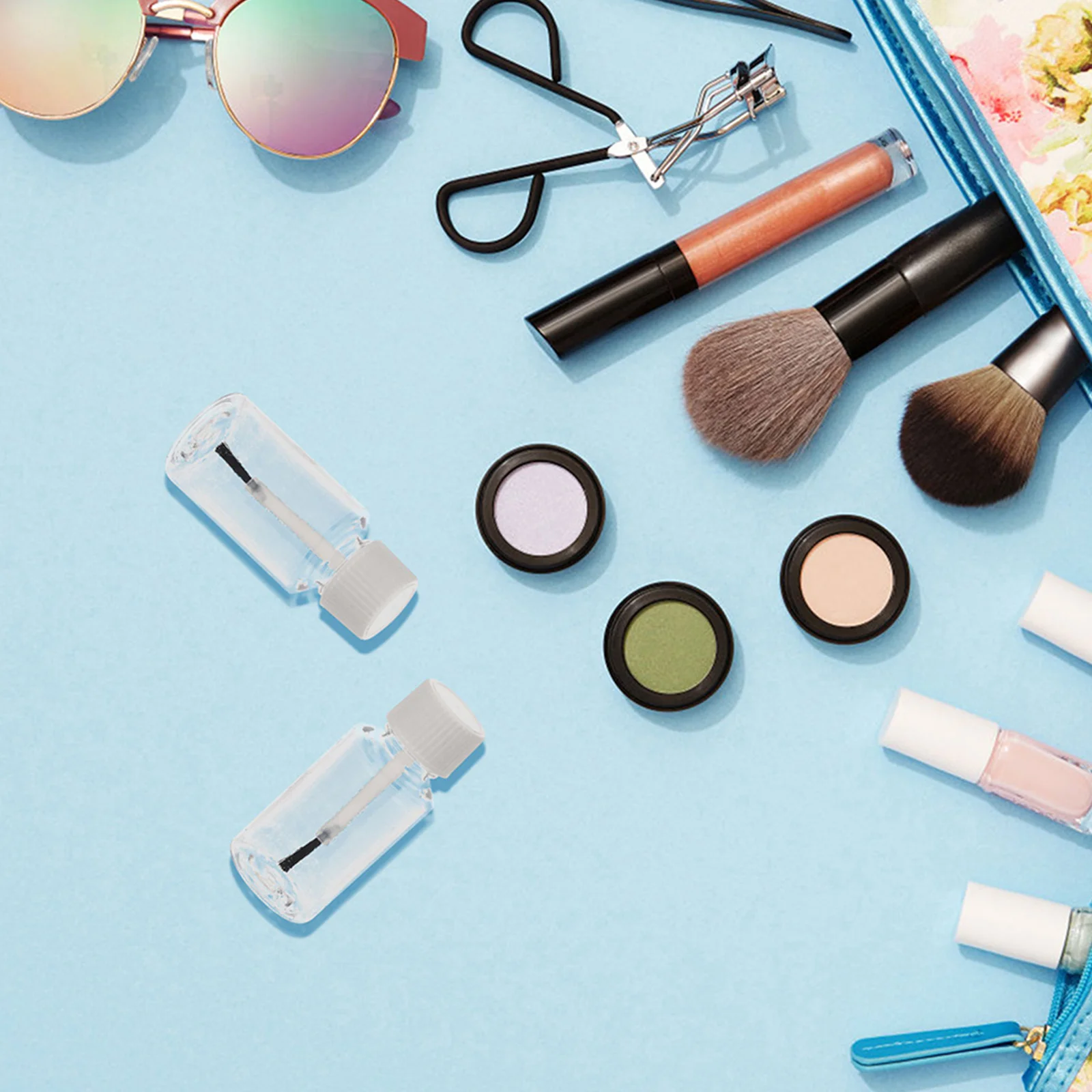 

20Pcs Nail Polish Bottles Clear Plastic Refillable Portable Brush Cap Nail Art Containers Empty Gel Polish Travel Bottles