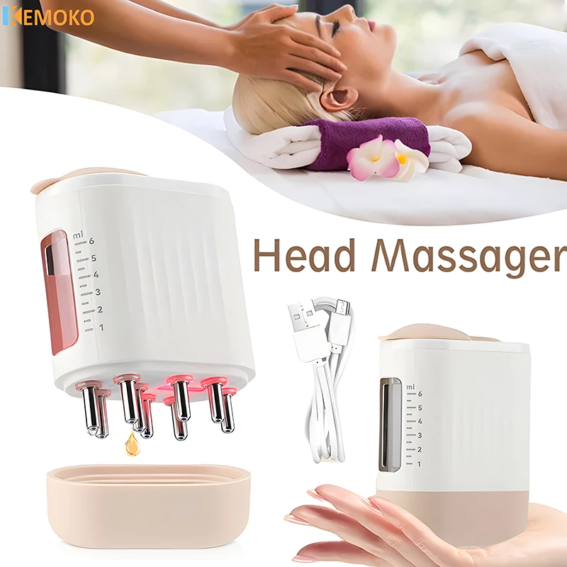 Electric Scalp Massager Portable Mini Massage Comb Essential Oil Liquid Guiding Massager Anti Hair Loss Scalp Gua Sha Care Tools