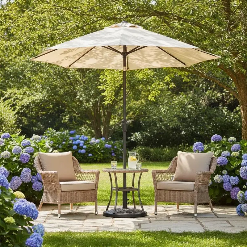 

12kg Garden Parasol Base, Round Resin Sun Umbrella Base, Outdoor Umbrella Stand for 38mm or 48mm Outdoor Umbrella Poles, Bronze Tone