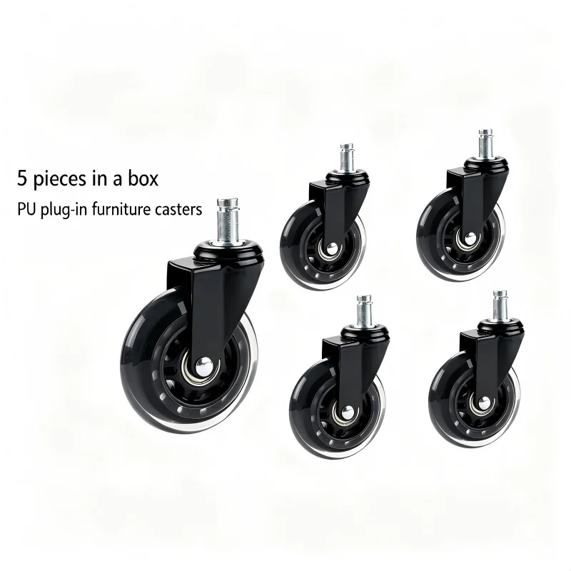 Office Chair Caster Wheels 5Pcs Universal Replacement Chair Casters for Hardwood/Tile/Carpet Floors, Fit Most Standard Office Ga