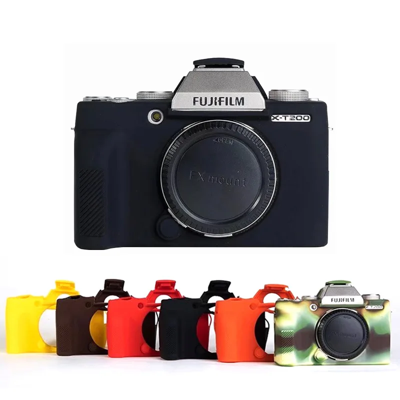 

Silicon Rubber Armor Skin Case Body Cover Protector for Fujifilm X-T200 Fuji xt200 Mirrorless Camera Shell Protective Soft Bag