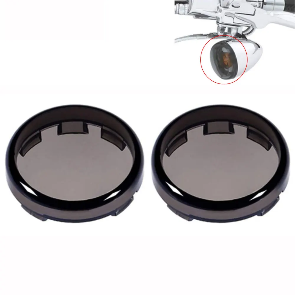 2pcs Car Turn Signal Light Covers ABS Smoked Light Covers For Harley Halledina Street Glide Fat Boy Softail Road King Springer