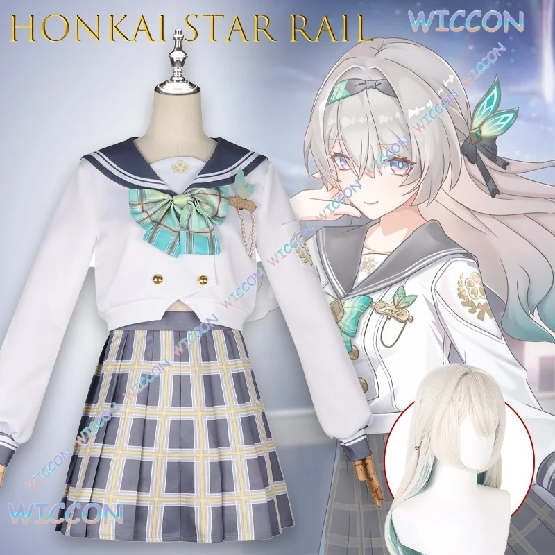 

Аниме Косплей Костюм Honkai Star Rail Firefly Косплей Весеннее Приветствие JK Юбка Комплект Костюм Хэллоуин Kawaii Милая Школьная Форма