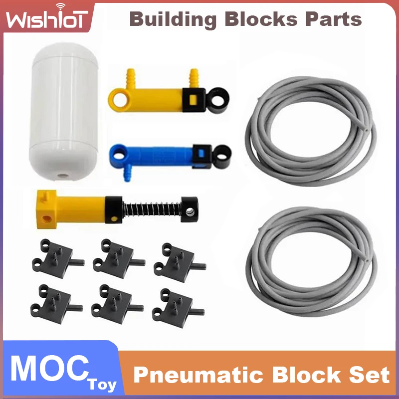 

MOC Technical Hose Air Pump Tank Push Rod Putter Switch Piston Compatible With legoeds Pneumatic Parts 42043 47225 61904 9641