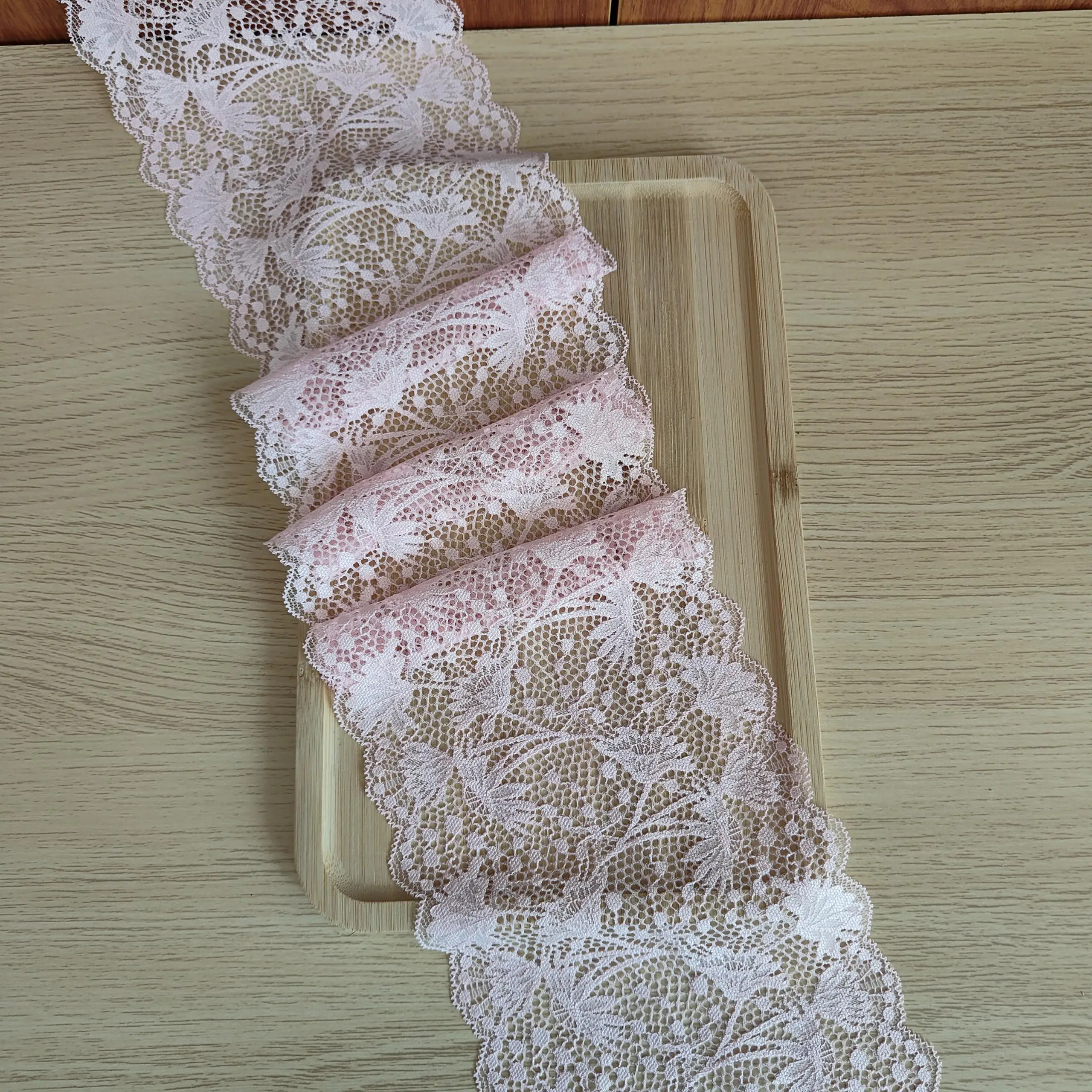 YE1004 39-3 14.2cm pink lace trim for underwear, Pressed Lace Clothes Sskirt Underwear Sewing Accessories