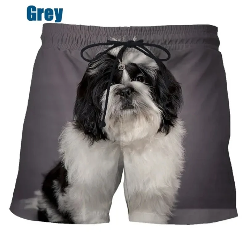 New Fashion Unisex Funny 3D Printed Shih Tzu Dog Beach Short Pants Cute Men Women Kids Clothing Causal Swimming Trunks Shorts