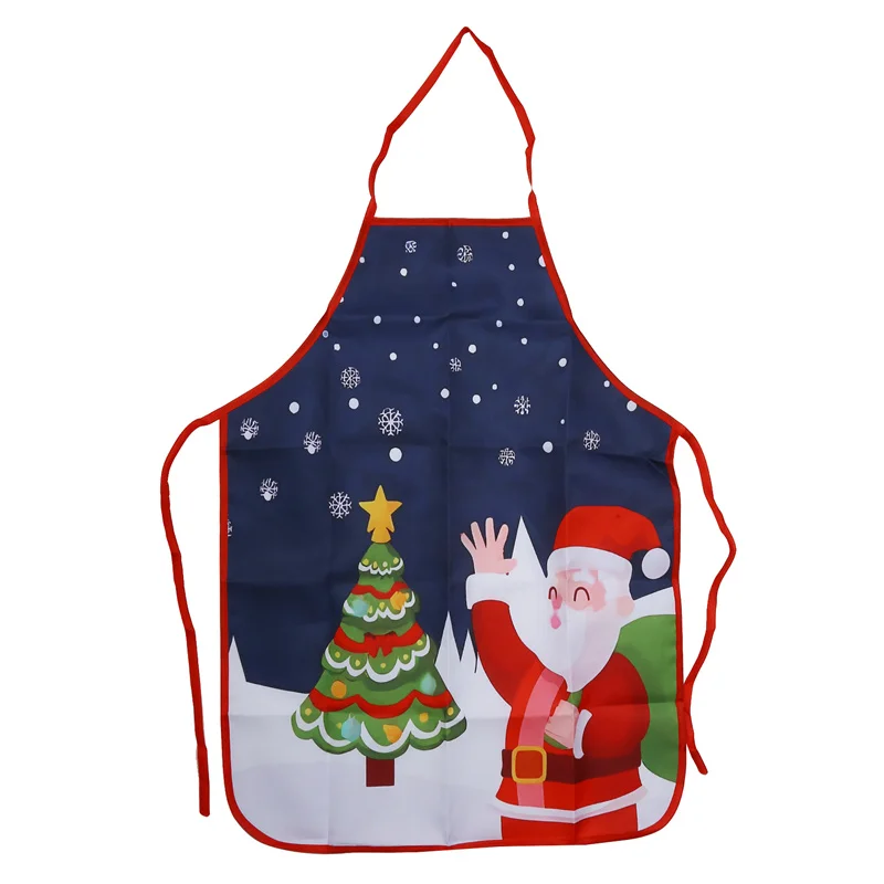 1pc tema de natal impresso avental padrão dos desenhos animados avental decoração de natal suprimentos de cozinha