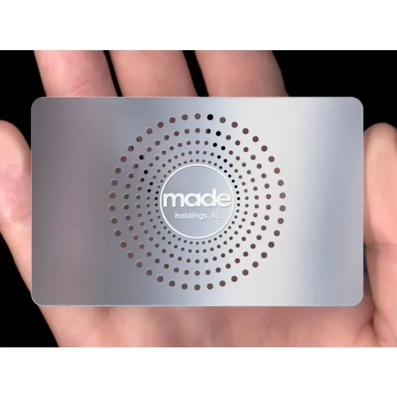 الشركة المصنعة المخصصة طباعة الفولاذ المقاوم للصدأ بطاقة الأعمال قطع الليزر معدن أسود تصميم الأزهار شخصية مصقول