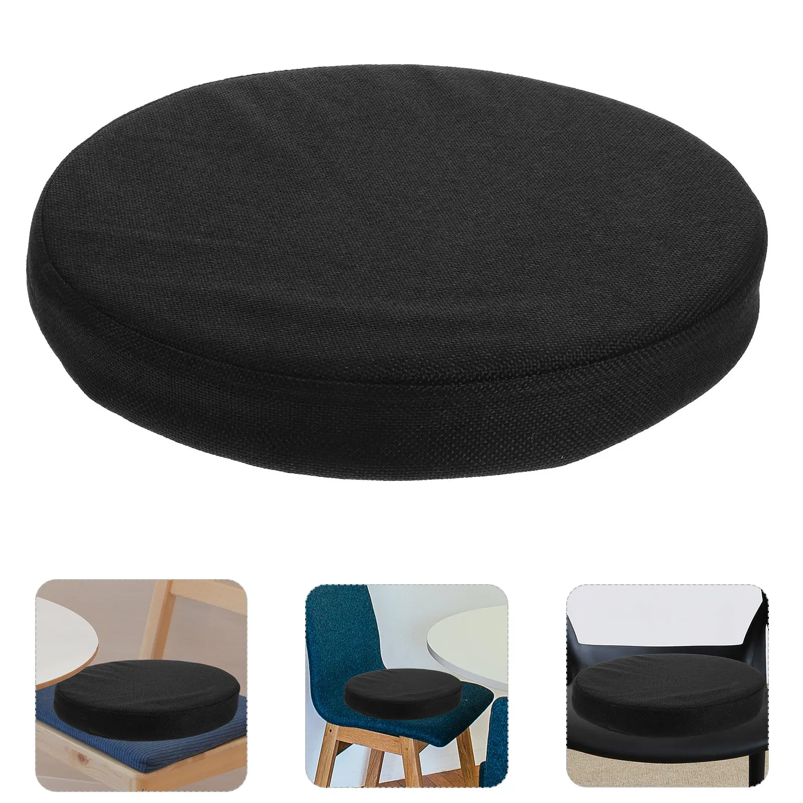 Round Linen Chair Cushion Soft Supportive Thick for Living Room Office Desk Dining Chair Bedroom Bar Stool Floor Garden Outdoor