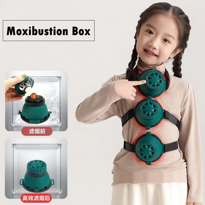 

Children Smokeless Moxibustion Box Adjustable Temperature Moxa Therapy Hot Compress Regulating Spleen Stomach Health Care