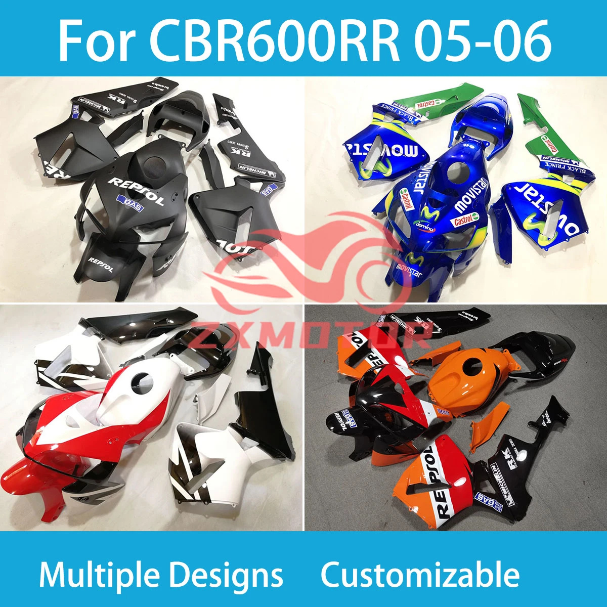 ABS Plastic Fairings CBR 600RR 2005 2006 Injection Complete Fairing Set Bodywork Kit for Honda CBR 600 RR 05 06