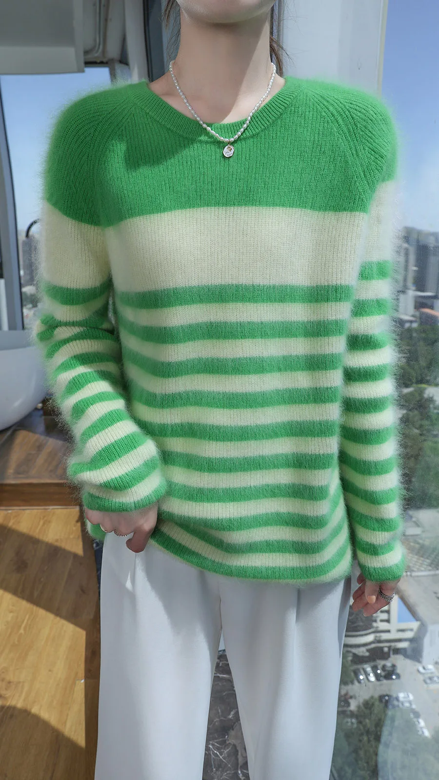 

Теплый модный свитер из 100% норкового кашемира с круглым вырезом для зимы, пуловер, женский трикотаж с длинными рукавами, базовая элегантная одежда, топы