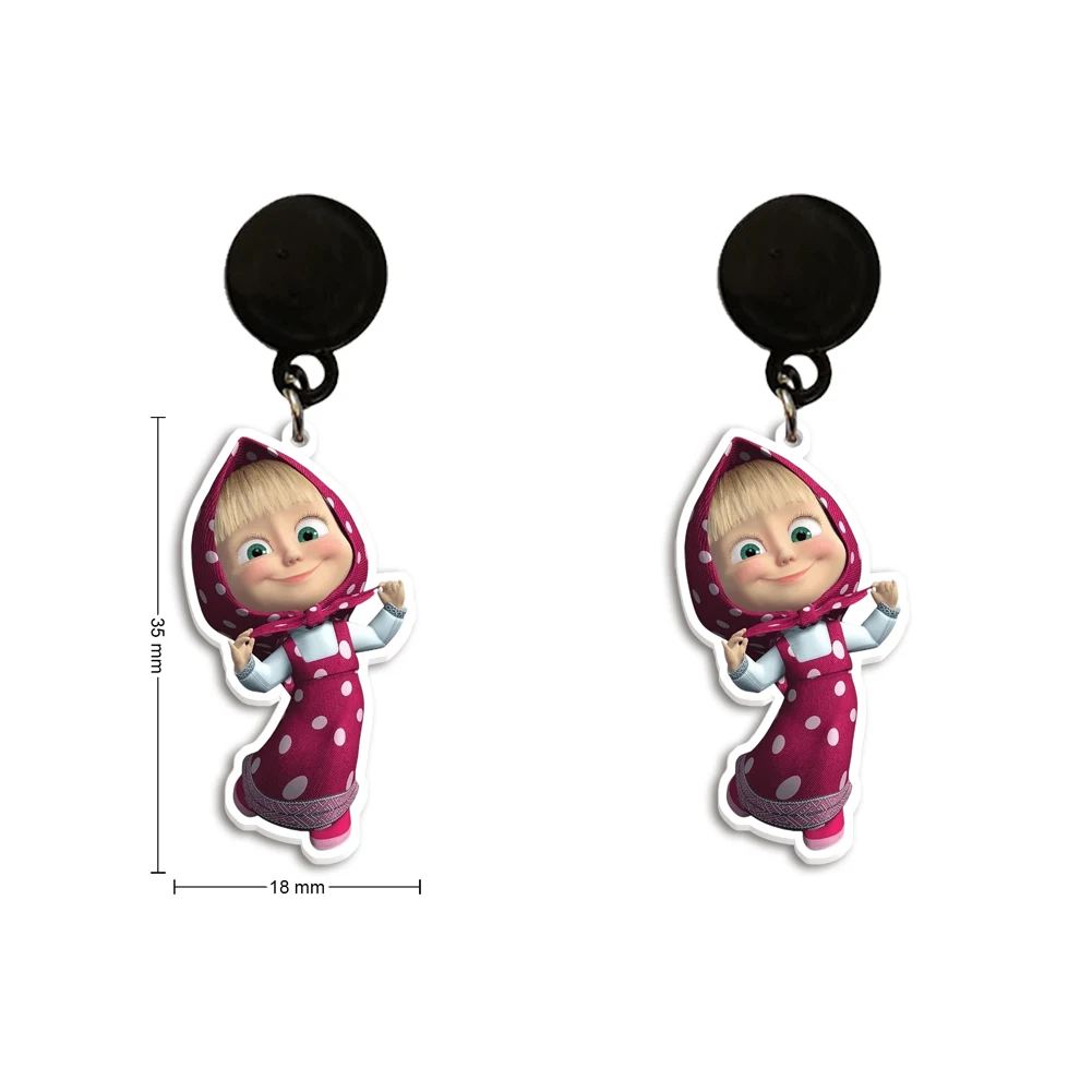 الروسية الكرتون الدب الراتنج مستو الأسود استرخى أقراط قطرة بوهو العصرية الملحقات #3