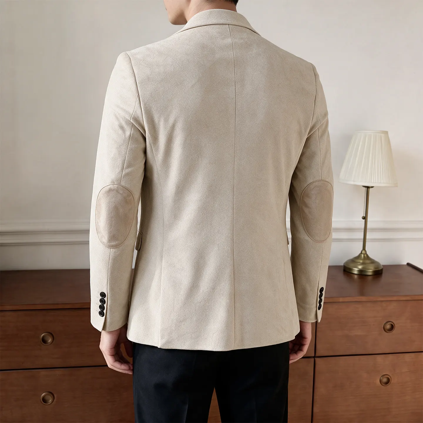 High-Quality Fashionable Retro Dual-Color Suede Vest Elegant Commute Faux Velvet Texture Suit Jacket for Maturity