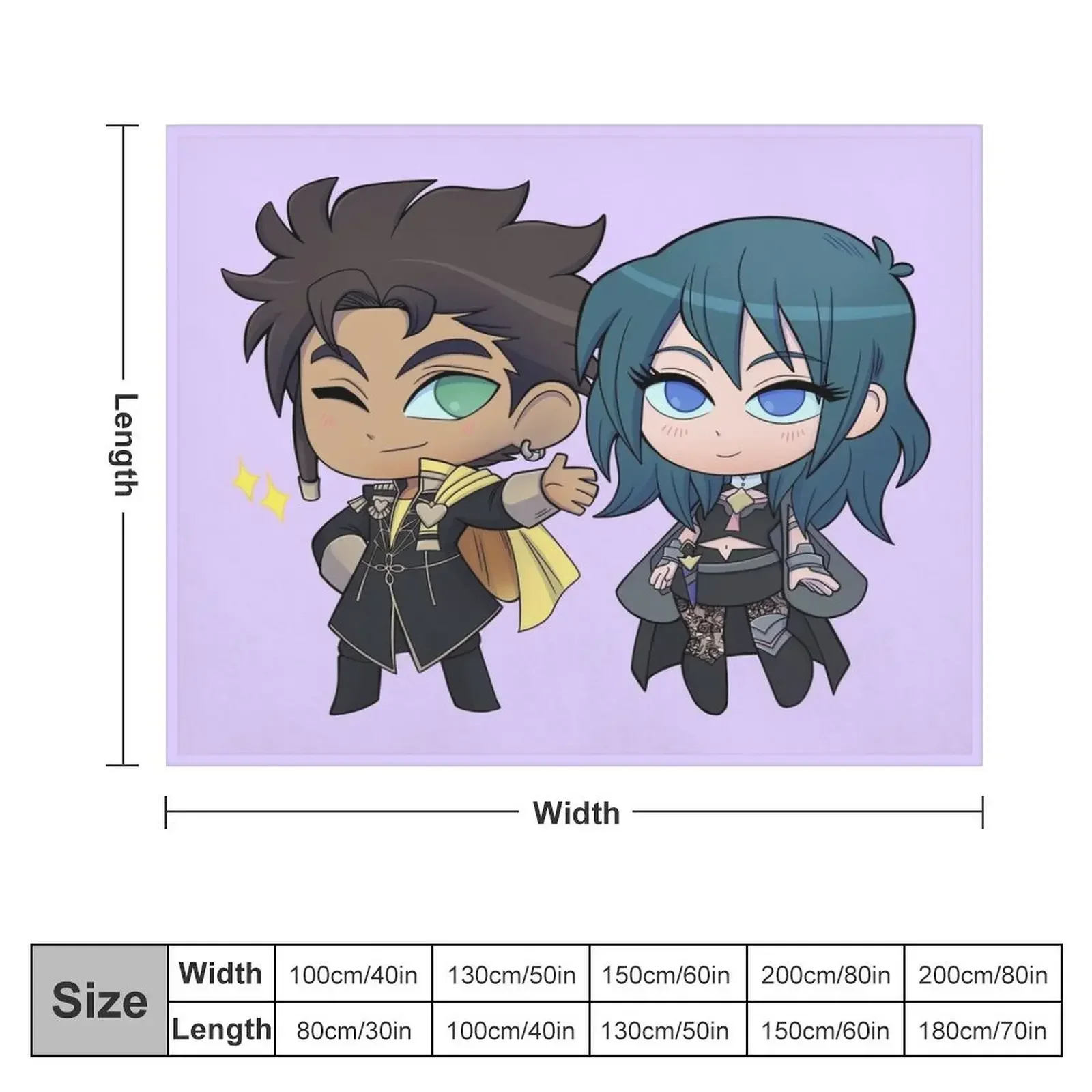 Byleth (F!Byleth) and Claude - Fire Emblem Three Houses - Chibi Cuties Throw Blanket Soft Plaid Sleeping Bag Blankets