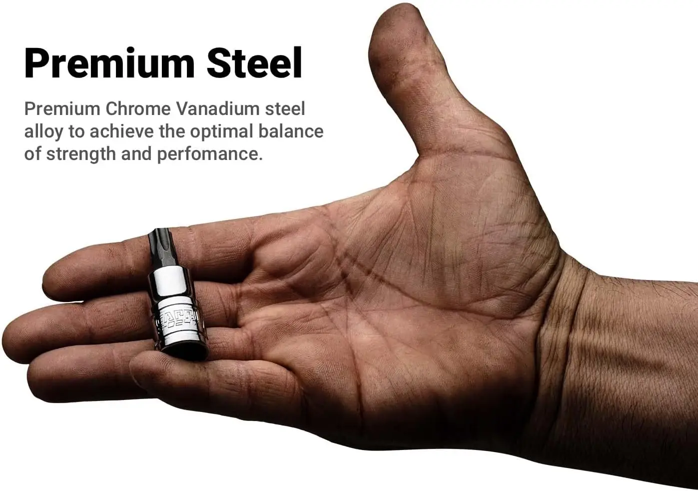 CP30004 30004 S2 Star Torx ومجموعة لقم المقبس الخارجي 35 قطعة، فضي