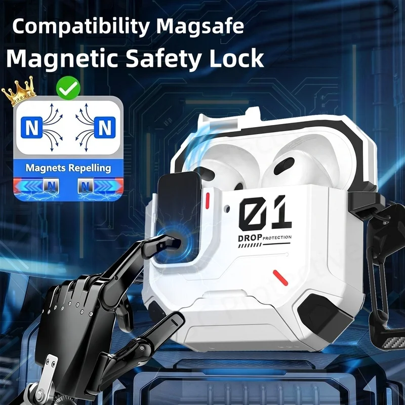 New Switch Cover For AirPods 4 /4th Gen/4 ANC【One-click Open】Compatible with MagSafe Shell For AirPods 4 Pro Pro 2 Pro 3 Cases