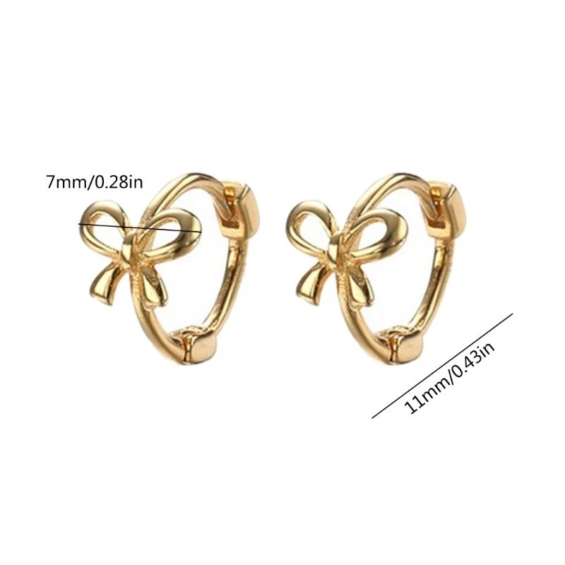 91AC Bowknot Серьги минималистские Фото №6