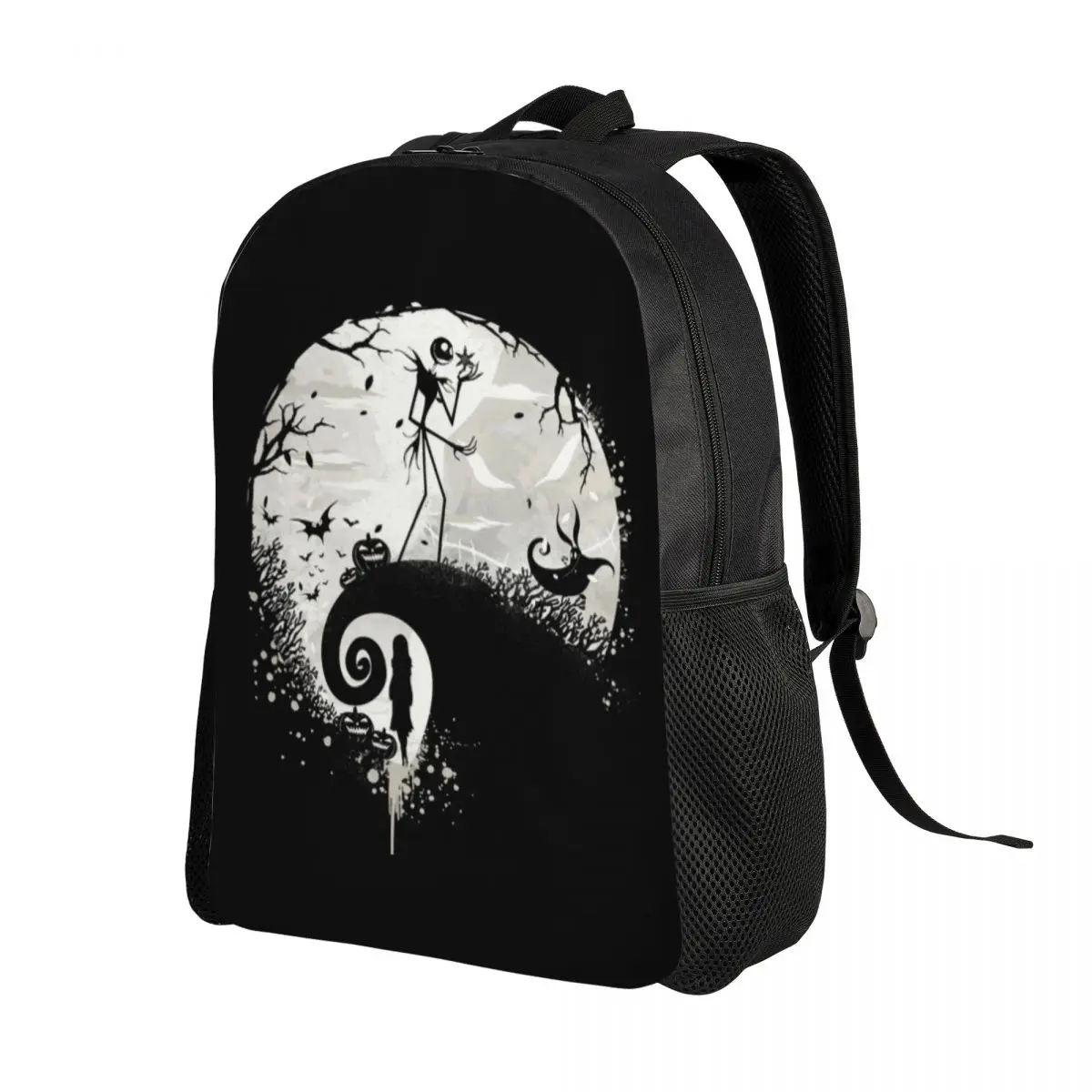 Custom Cartoon The Nightmare Before Christmas Laptop Backpack Women Men Basic Bookbag for College Students Jack Skellington Bag