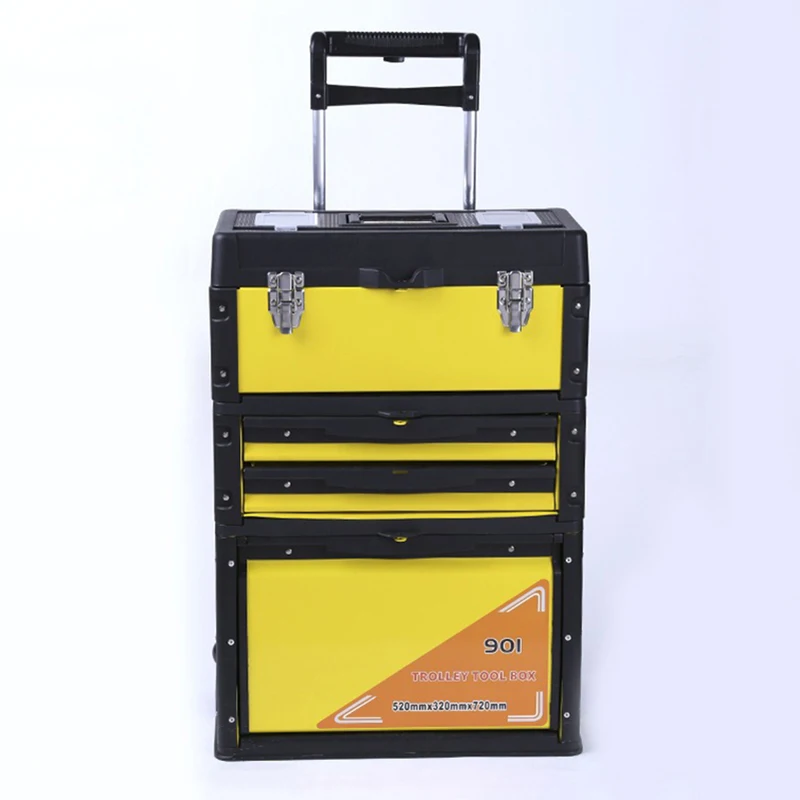 Multifunctional Suitcase Tools Box Pull Rod Toolbox for Mechanic Can Be Disassembled Plastic Hard Case Toolbox for Mechanics