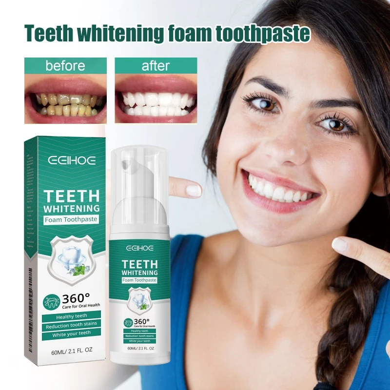 

Teeth White Cleaning Mousse Deep Cleansing Yellow Teeth Stains Dirt Gums Care Fresh Breath Oral Brighten Teeth Care Toothpaste