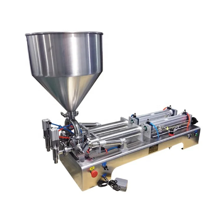 Machine de remplissage pneumatique semi-automatique de confiture de bouillie de pâte visqueuse liquide de Piston de 2 buses