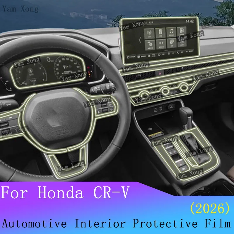 

For 2026 Honda CR-V CRV Car interior Film suit Navigation screen Protection Sticker Gear Panel PPF Transparent Anti-scratch Film