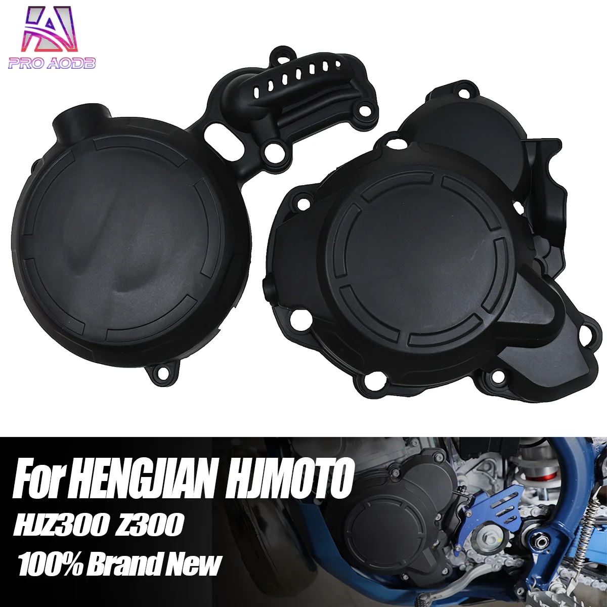 For HENGJIAN HJMOTO Z300 HJZ300 Motocross Clutch Guard Engine Ignition Protector Water Pump Cover Enduro Dirt Bike Refit Parts