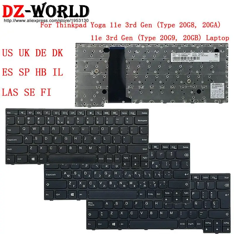 

Keyboard for Lenovo Thinkpad 11e Yoga 3rd Gen3 20G8 20GA 20G9 20GB Laptop SP LAS 01AW037 01AW036 01AW019 01AW021 01AW010 01AW033