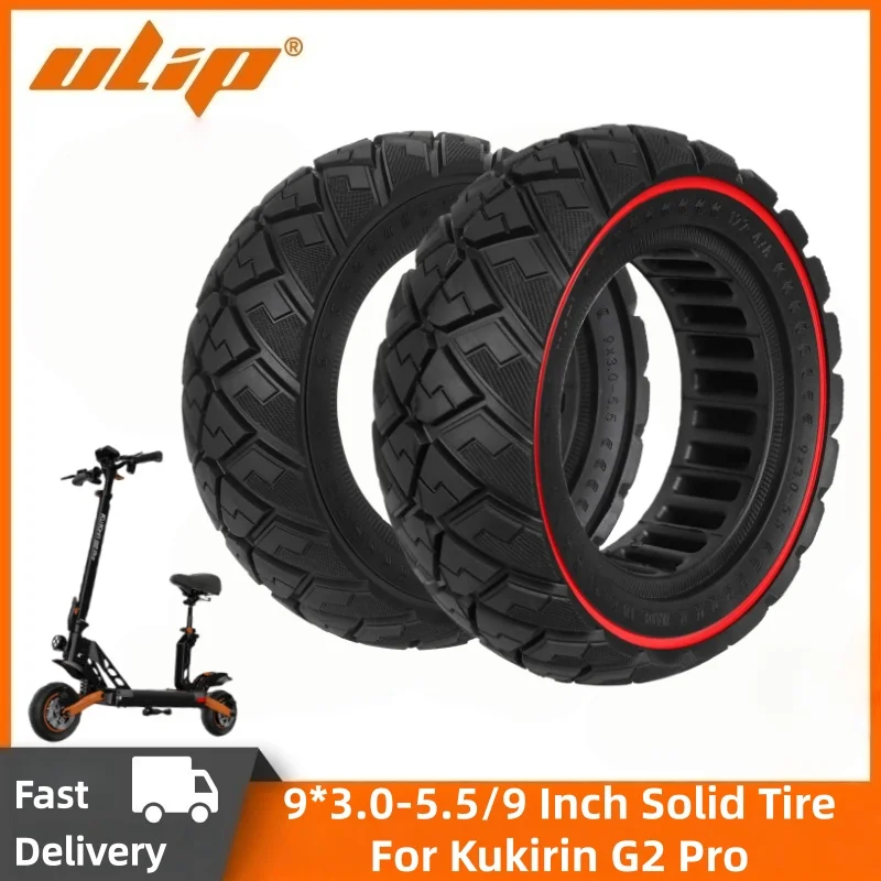 

Ulip 9x3.0-5.5 9 Inch Off-road Tubeless Solid Tyre Anti-puncture Honeycomb Shock Tire for Electric Scooter Parts Kukirin G2 Pro