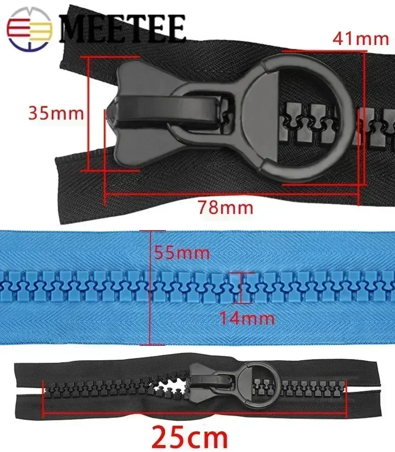 

4/10Pcs 25cm Extra Large Resin Zipper Sewing Zippers for Pencil Bag Backpack Garment Pocket Closure Repair DIY Craft Accessories