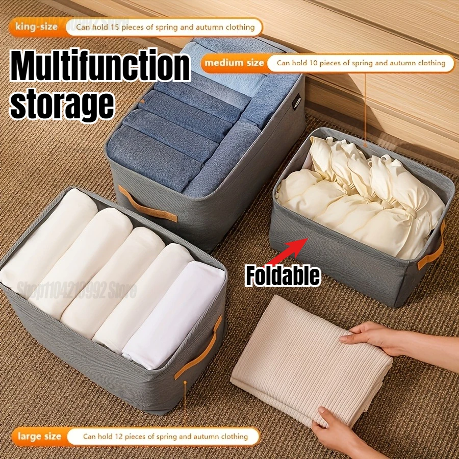 Laundry Clothes Organizer Storage Bag Clothes Foldable Clothes Storage Bag Portable Wardrobe Cloth Organizer Storage Box view 3