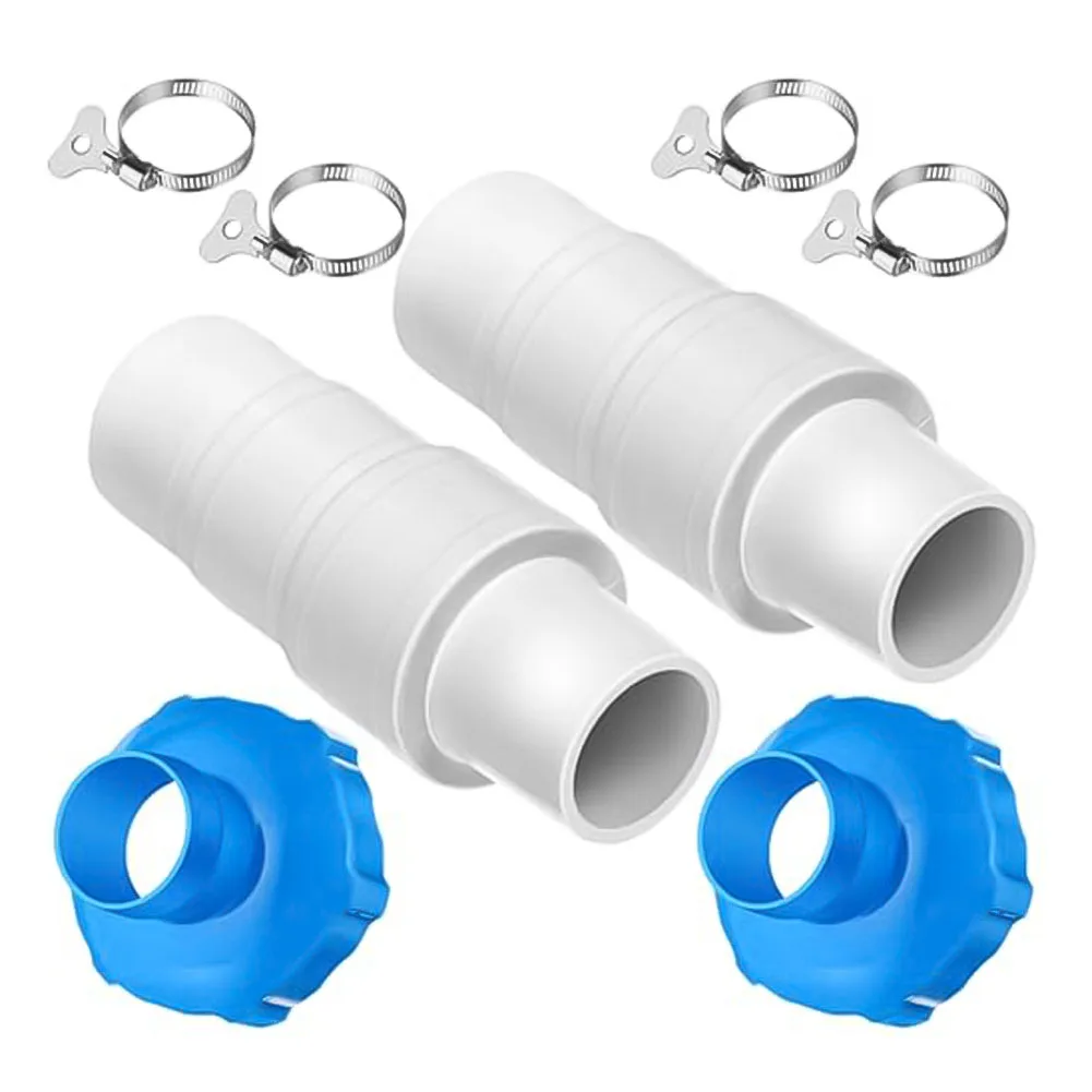 8 Pcs Pool Hose Adapter Kit with 1 1/4 and 1 1/2 Connector Couplings and 11238 B Adaptors for Pool Maintenance
