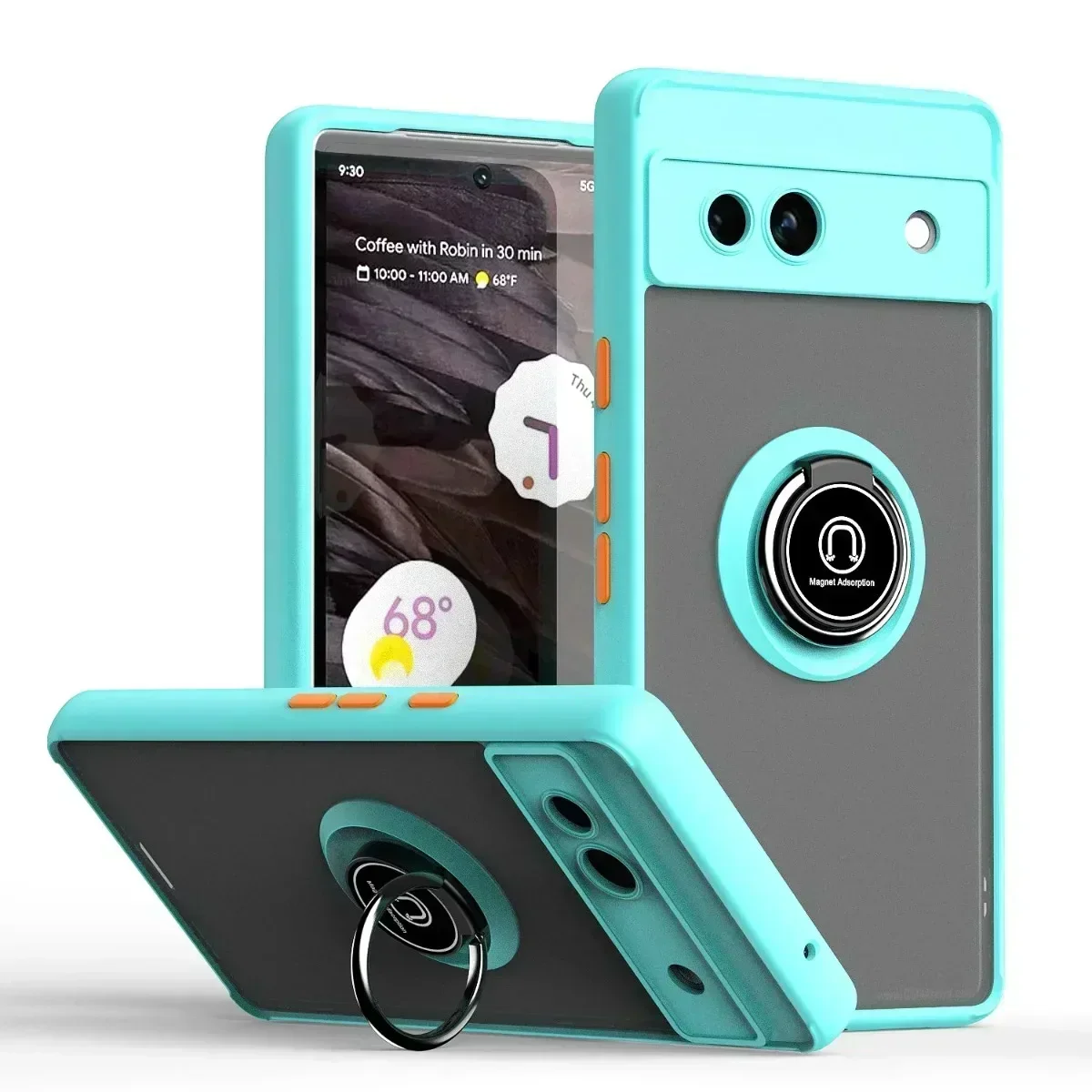 Shockproof Armor Matte Magnetic Case For google pixel 8 pro pixel 7A 7Pro 6A 6 pro  pixel 8 Holder Ring Stand Cover