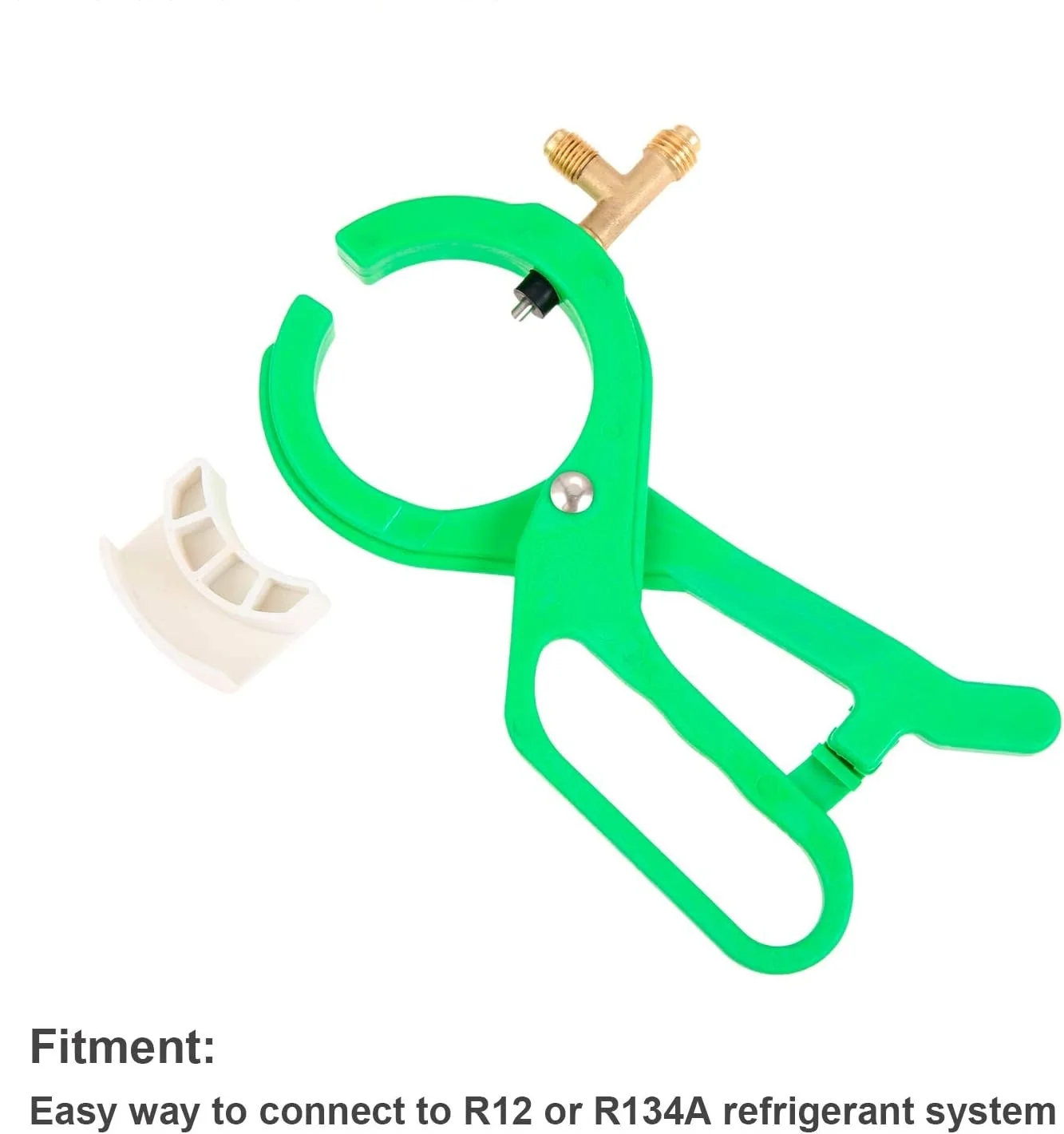 R134A R12 Side Can Tap 3-in-1 Side Mount Can Tap Valve 1/4'' SAE 1/2'' Thread R134a Refrigerant Dispenser Kit (Green)