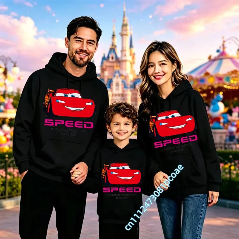 Cars of the Universe Children's Hooded Sweatshirt for Men, Women - Cartoon Print - Fall/Winter Family Style