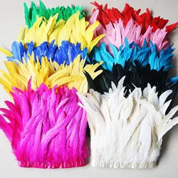 2yard Rooster Tail Feathers trim Carnival Chicken Feathers Ribbon 25-30cm 10-12 pollici Decor abiti da festa decorazione per cucire