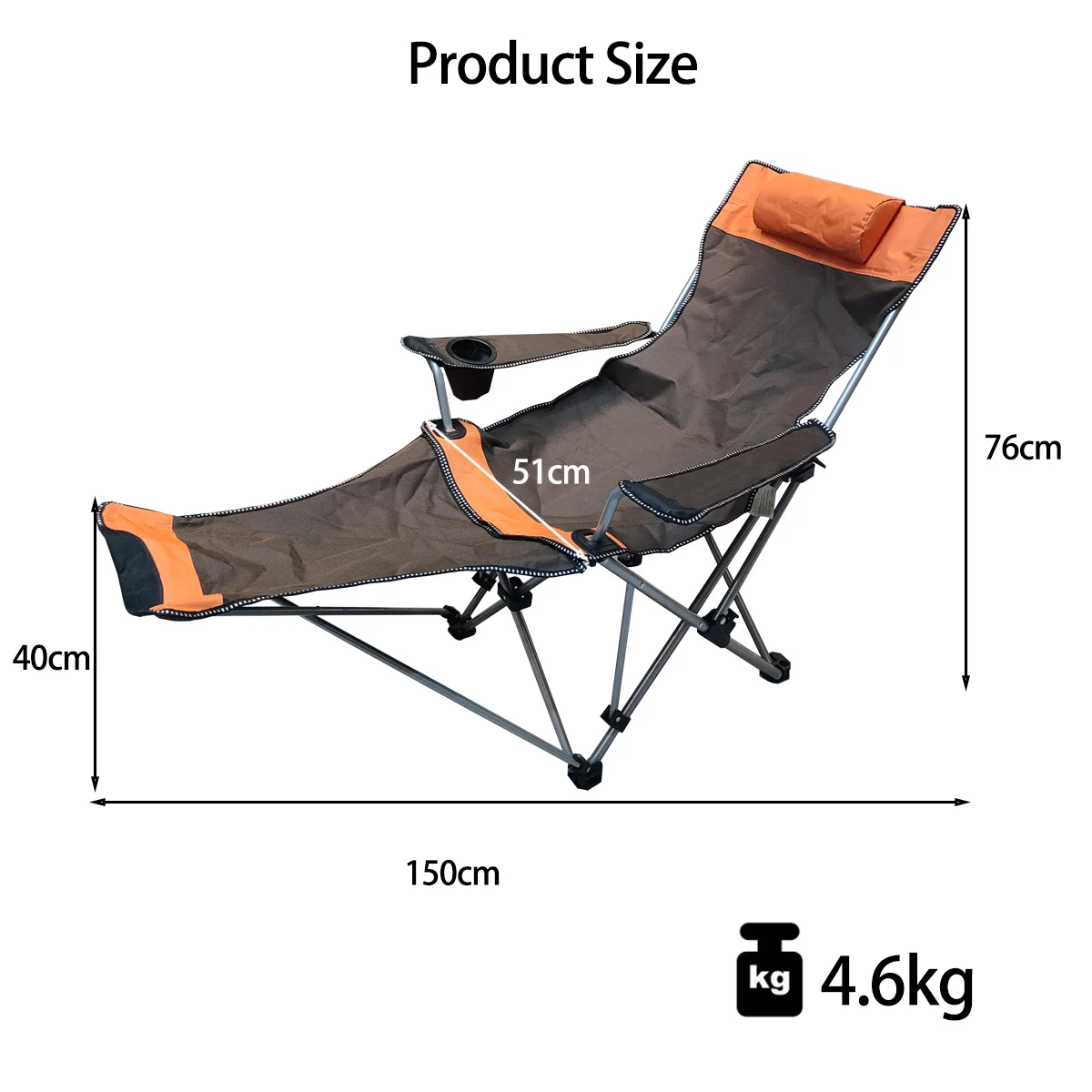 Outdoor 4-speed Adjust Folding Lounge Chair Camping Portable Ultra Light Fishing Chair Director Art Student Chair